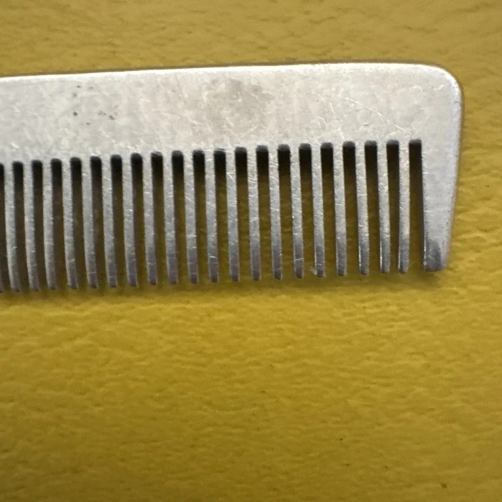 Vintage Swedish Crown Handmade Aluminum Metal Comb 65 Made In Sweden 6.75